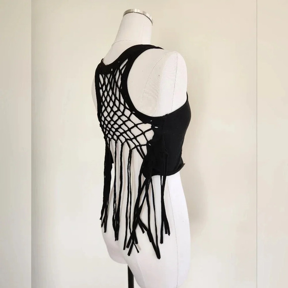 NWT || RAGA || tank top with braided, fringed, back. - Picture 1 of 4
